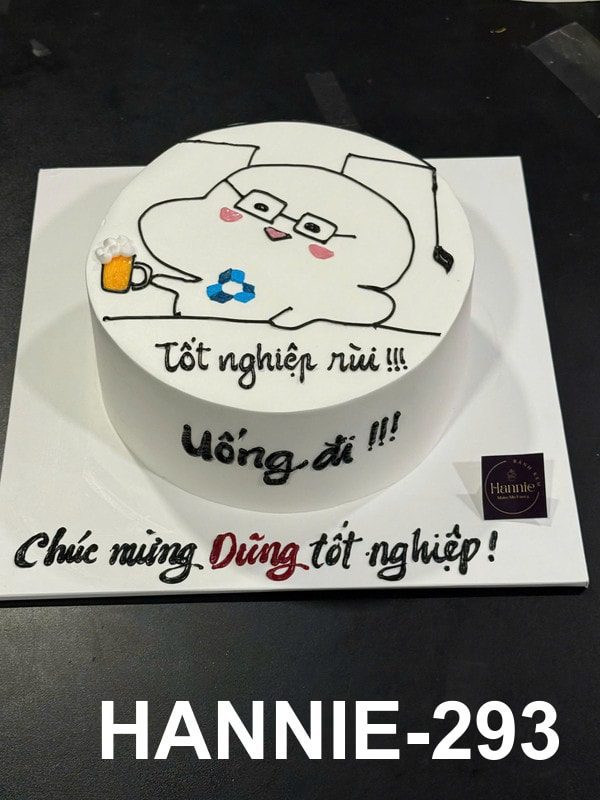 Bánh kem chúc mừng con thi đậu hoạt hình ngộ nghĩnh Hannie