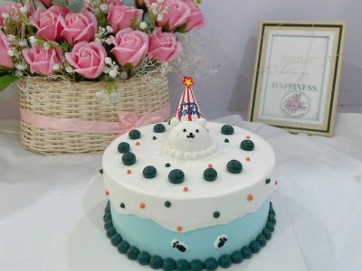 Bánh gấu nhỏ màu xanh