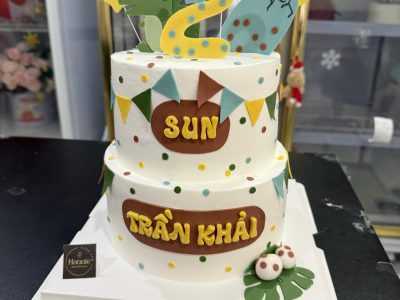 Bánh khủng long trứng 2 tầng