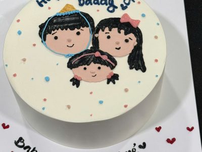 Bánh vẽ gia đình 3 người