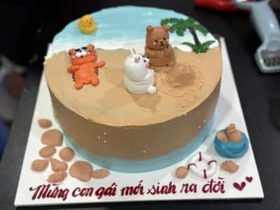 Bánh tạo hình thú ở bãi biển