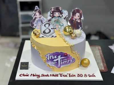 Bánh tím vàng in tag
