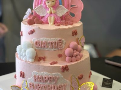Bánh 2 tầng hồng công chúa