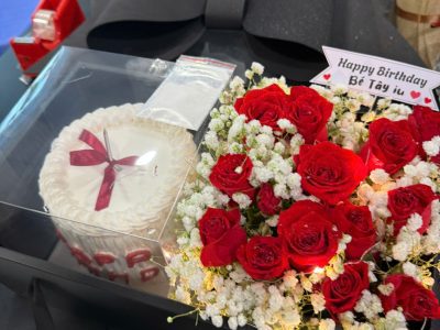 Set nơ giỏ hoa làm bánh thổi kim tuyến