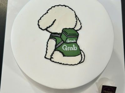 Bánh vẽ cún shipper Grab