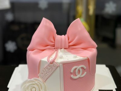 Bánh nơ Chanel hồng size lớn