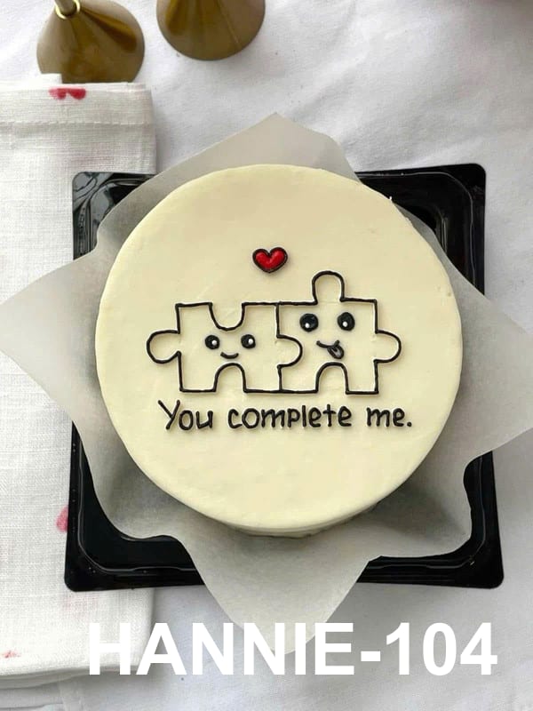 Bánh kem tình yêu mảnh ghép "You Complete Me" Hannie