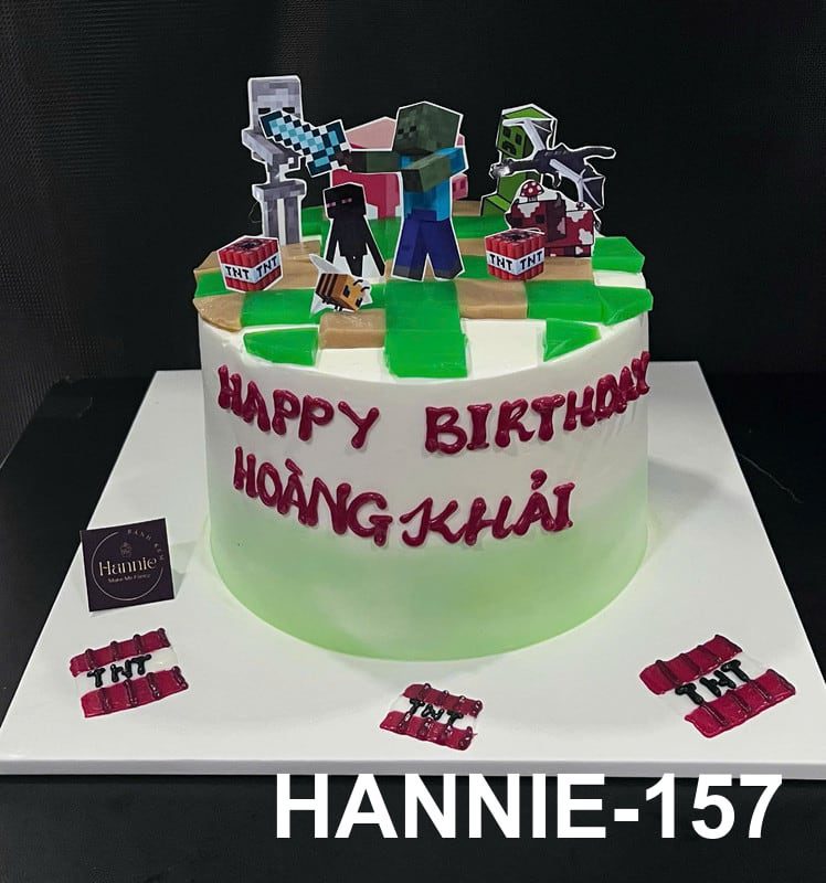 Bánh kem sinh nhật bé trai Minecraft sáng tạo, độc đáo chỉ có tại Hannie