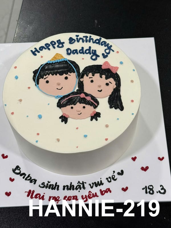Bánh kem in hình mẹ Hannie, gia đình hoạt hình đáng yêu