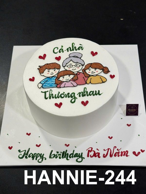 Bánh vẽ gia đình ấm áp, gửi gắm tình yêu thương cho mẹ từ Hannie