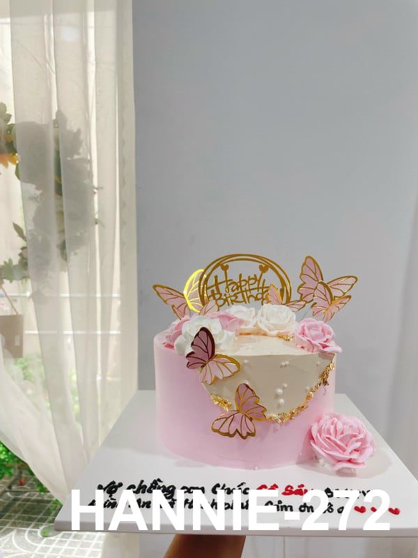 Bánh trắng hồng bướm dát vàng HANNIE-272 Hannie