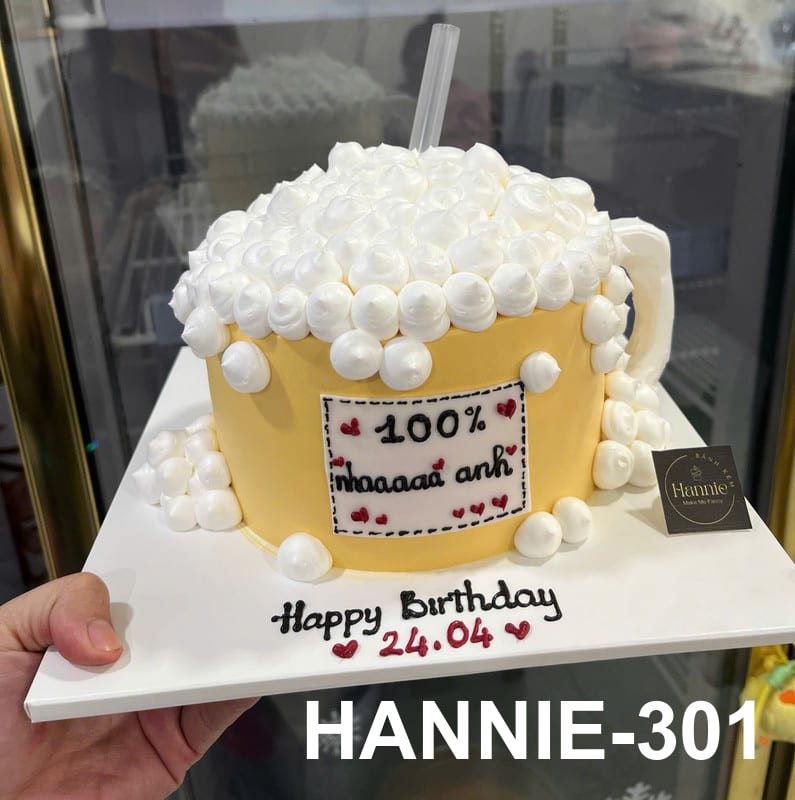 Bánh kem Hannie hình ly bia 3D độc đáo, thưởng thức trọn vị