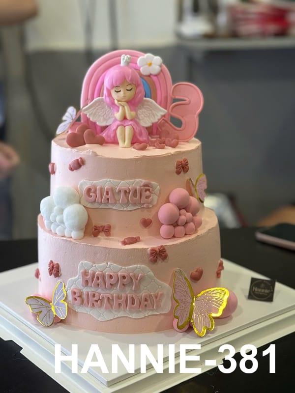 Bánh 2 tầng hồng công chúa HANNIE-381 Hannie