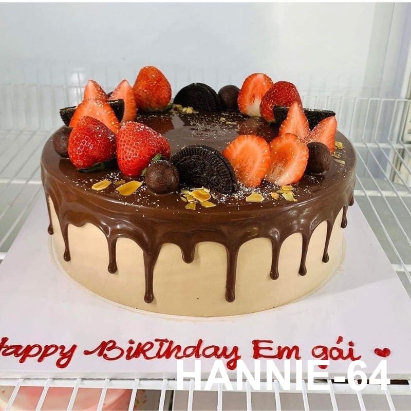 Bánh kem Drip Dâu Tây Oreo, xu hướng bánh kem Hannie ngọt ngào.