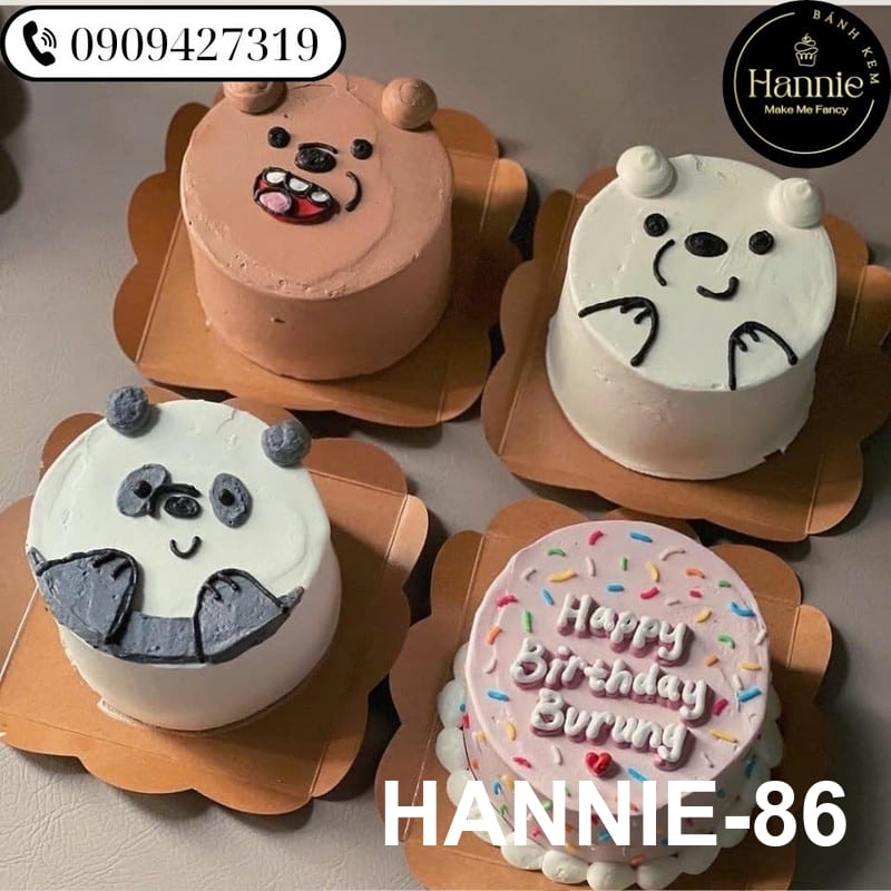 Bộ sưu tập bánh kem mini Hannie, đa dạng mẫu mã, làm bánh kem nhanh chóng.