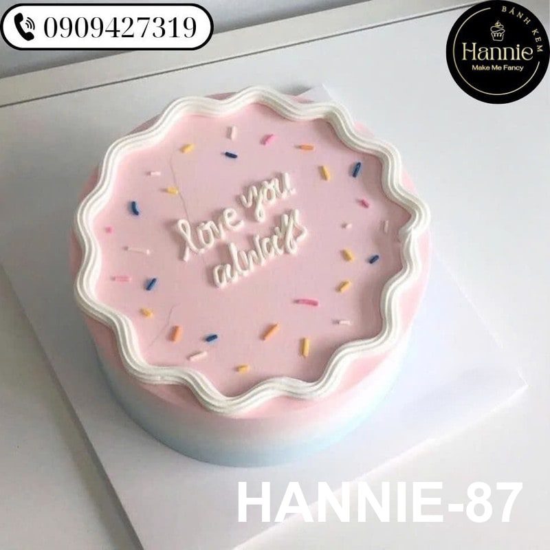 Bánh kem Ombre Tình Yêu, xu hướng bánh kem Hannie đẹp mắt.