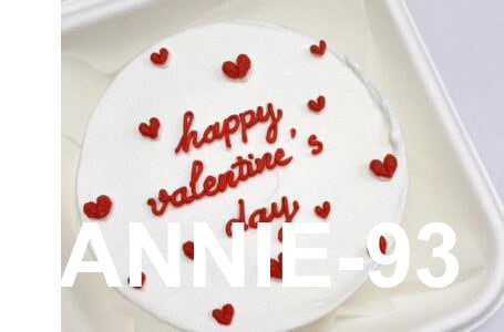 Bánh kem Valentine trái tim đỏ tối giản phong cách Hàn Quốc Hannie