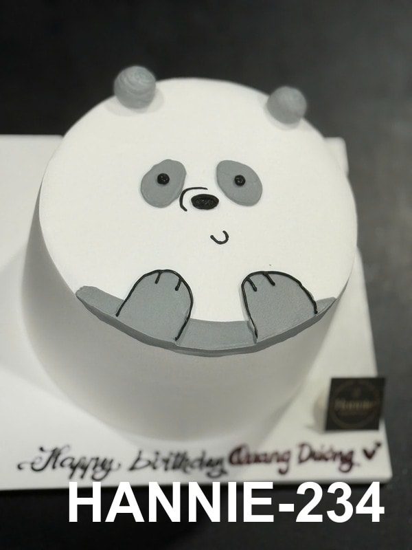 Bánh kem gấu bông Panda xám ngộ nghĩnh, tình yêu Hannie dành cho bé
