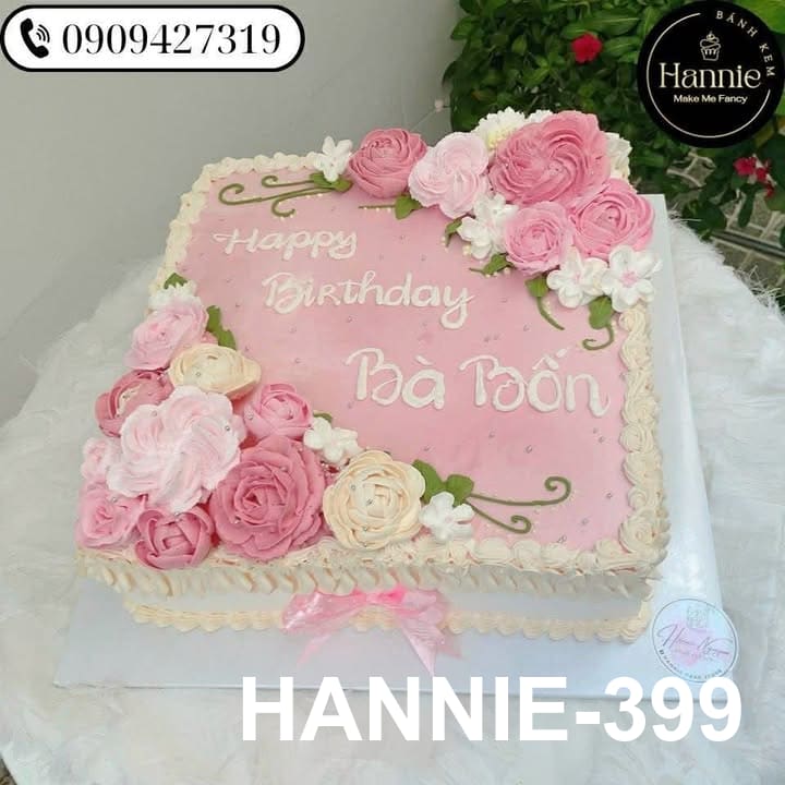 Bánh kem Hannie bắt hoa hồng cho ông bà gia đình