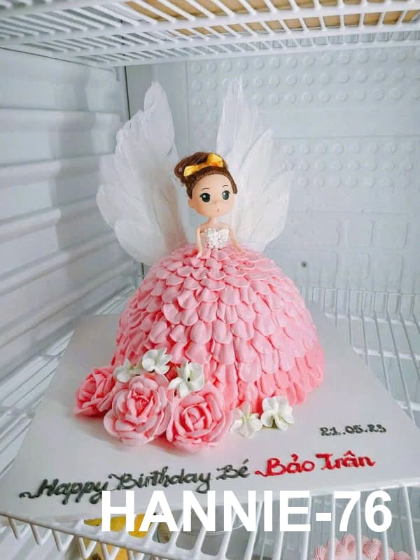 Bánh kem búp bê Barbie hồng dễ thương Hannie